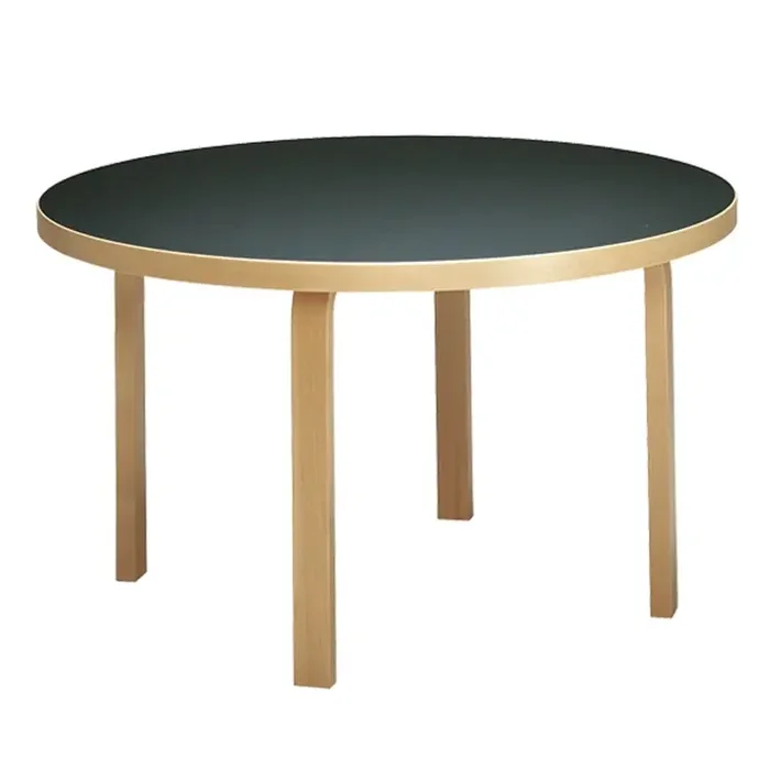 91 Tisch 125 cm, Schwarz Linoleum Aktuell