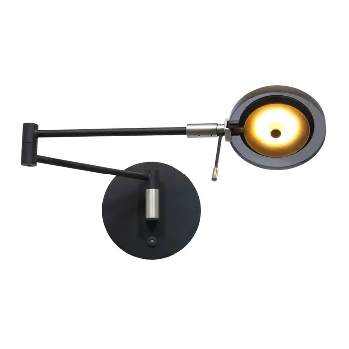 Ab Werk Steinhauer Wandleuchte Turound LED Rauchglas schwarz
