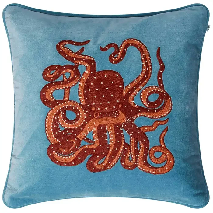 Abverkauf Oktopus Kissenbezug 50×50 cm, Himmelblau