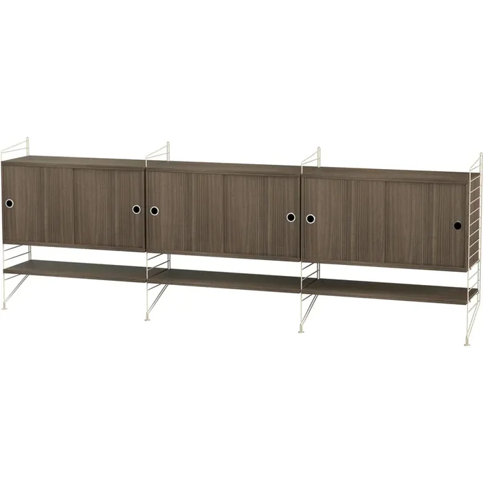 Aktuell Bundle I Beistelltisch, Beige / Walnussfarben
