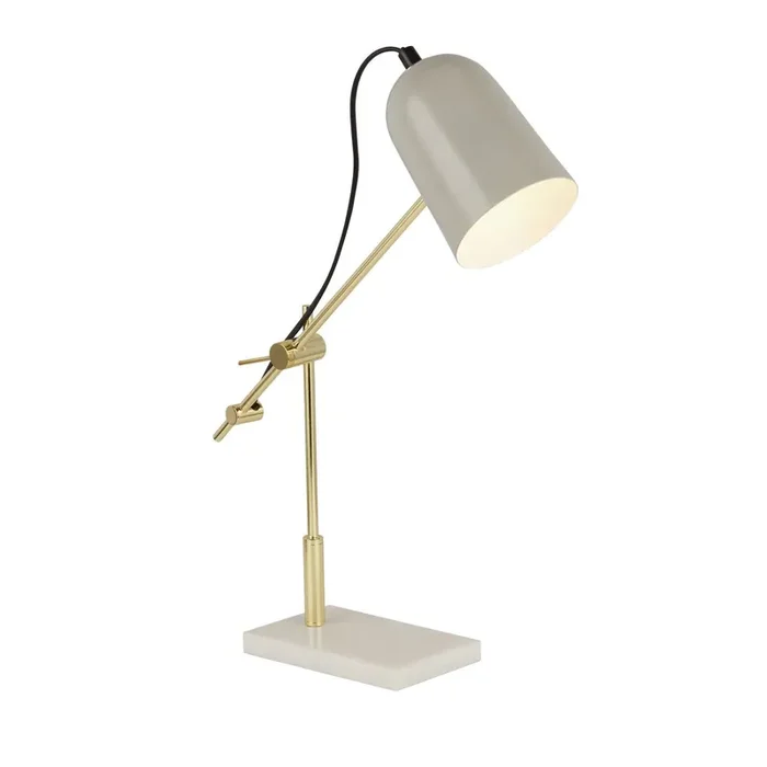 Aktuell Schreibtischlampe Grau Gold verstellbar 49 cm Marmor Sockel