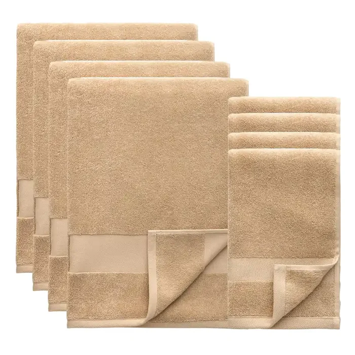 Alva Handtuch-Set 50×70 + 70×140 cm 8-er Set, Sand Ausverkauf