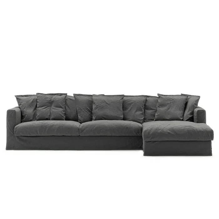 Angebot Bezug Für Le Grand Air 3-Sitzer-Sofa Leinen Liege Rechts, Carbon Dust