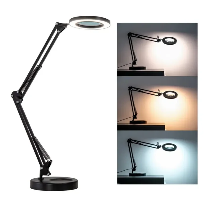 Angebot Brilagi – Dimmbare LED-Tischleuchte mit Vergrößerungsglas LENS LED/12W/5V 3000/4200/6000K schwarz