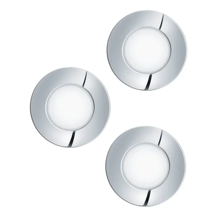 Ausverkauf Eglo – SET 3x LED Badezimmer-Einbauleuchte FUEVA 1xLED/2,8W/230V IP44 glänzender Chrom Ø 8,5 cm