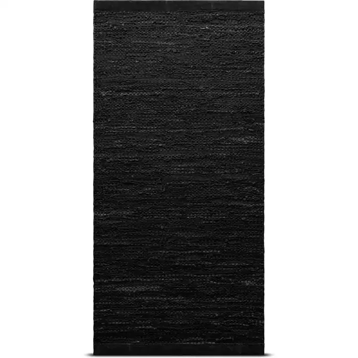 Ausverkauf Lederteppich 65×135, schwarz
