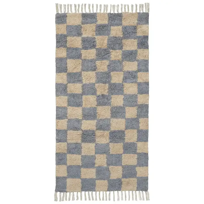 Ausverkauf Mara Waschbarer Teppich 80×150 cm, Mist Blue