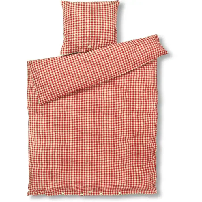Bæk & Bølge Bettbezug-Set 140×200 + 60×63 cm, Rot / Gelb Bestpreis
