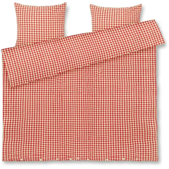 Bæk & Bølge Bettbezug-Set 220×220 + 50×60 cm, Rot / Gelb Exklusiv