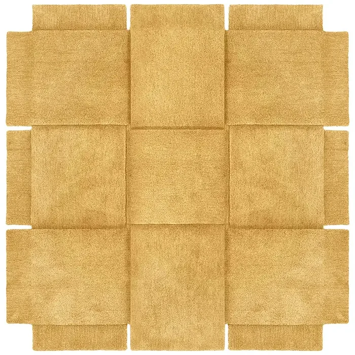 Basket Teppich Yellow Ochre, 180×180 cm Zertifiziert