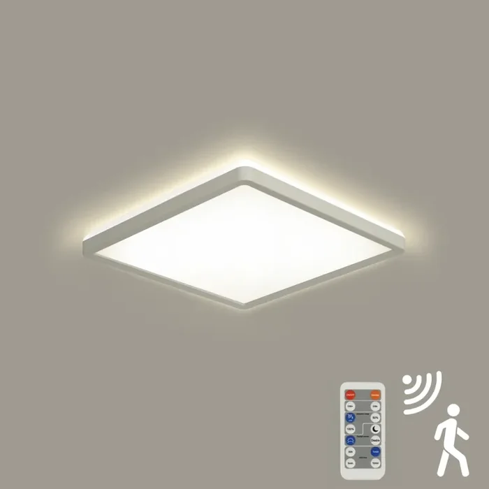 Begrenztes Angebot Brilagi – LED-Dimmleuchte mit Bewegungs- und Dämmerungssensor ULTRA SLIM LED/18W/230V 30×30 cm + Fernbedienung