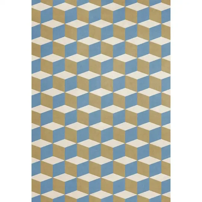 Bestpreis Illusion Wollteppich 250×350 cm, Blue Sandstone
