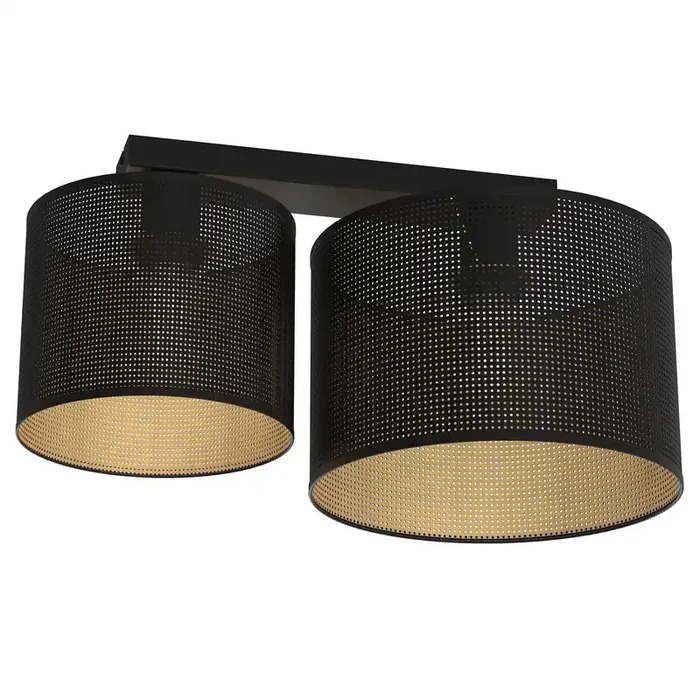 Bestseller Deckenleuchte Metall E27 Schwarz Gold L:44 cm 2-flammig