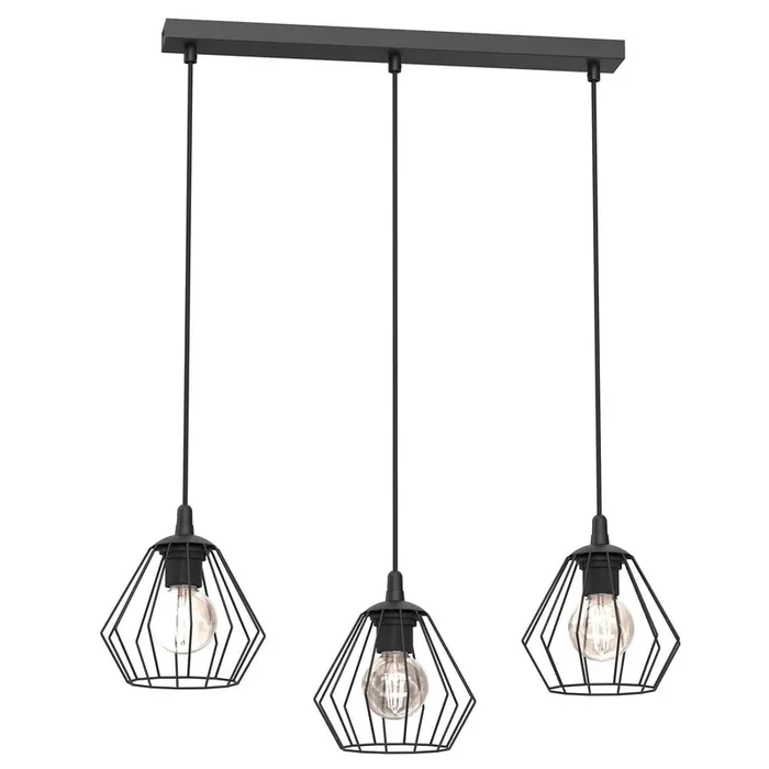 Billig Industrie Hängelampe Draht Metall Schwarz E27 L:63 cm