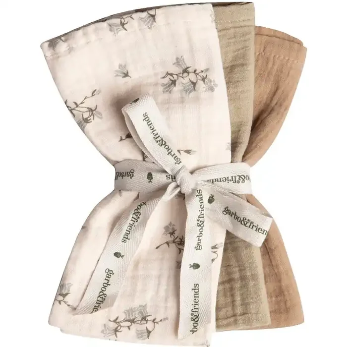Bluebell Muslin Spucktücher 3-er Set, 40X40 cm Finale Aktion