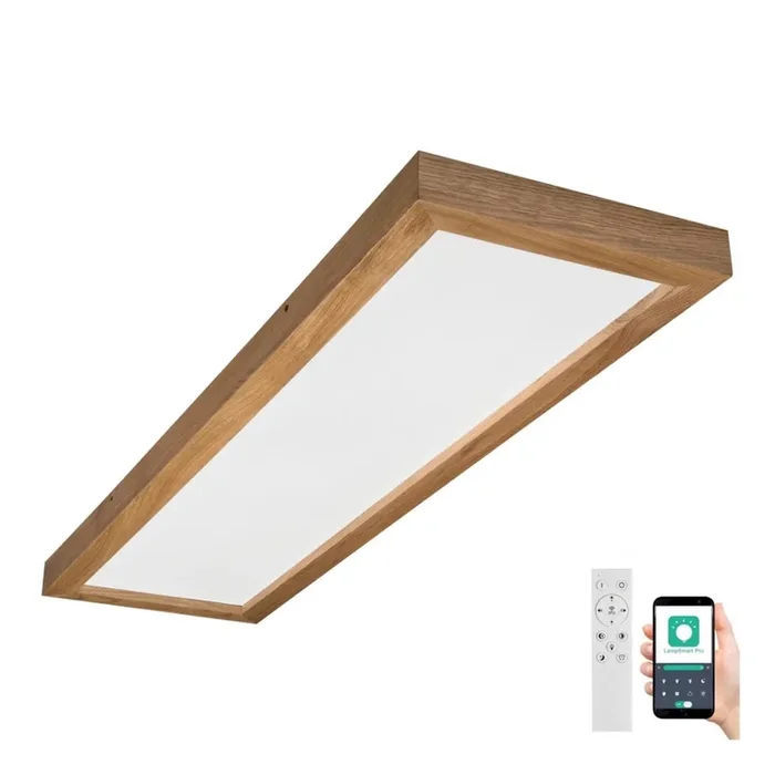 Brilagi – Dimmbare LED-Deckenleuchte für Badezimmer WOODY FRAME LED/50W/230V Eiche 120×30 cm 3000-6000K IP44 + Fernbedienung Bestpreis