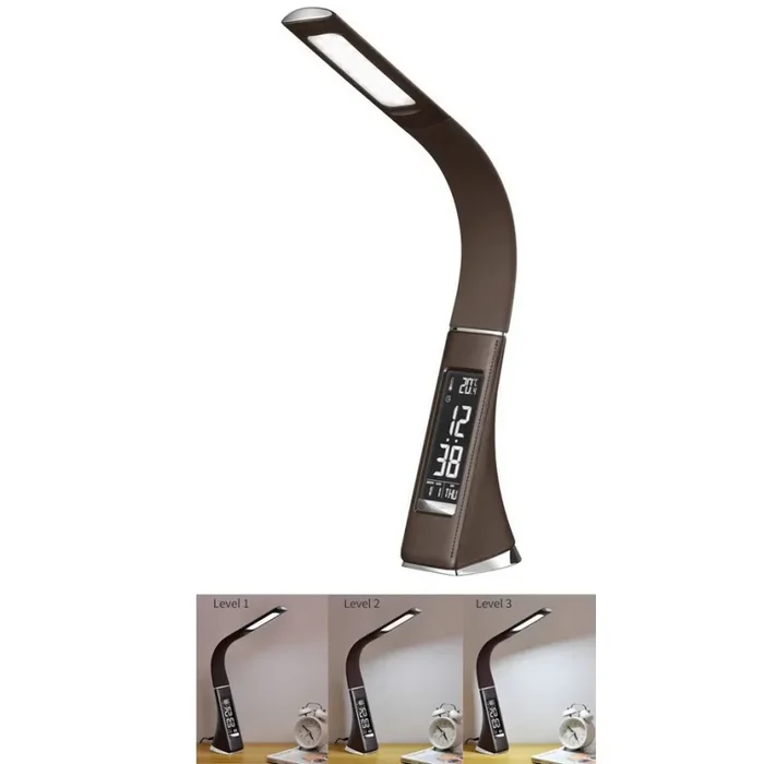 Brilagi – Dimmbare LED-Tischleuchte mit Display PELLE LED/7W/230V braun Begrenztes Angebot