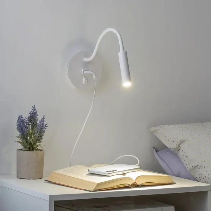 Brilagi – Flexible LED-Wandleuchte mit USB-Anschluss MAYA LED/3W/230V 4000K weiß Neu Im Sortiment