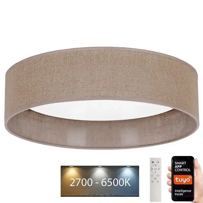 Brilagi – Dimmbare LED-Deckenleuchte VELVET SMART LED/24W/230V d 45 cm 2700-6500K Wi-Fi Tuya braun + Fernbedienung Abverkauf