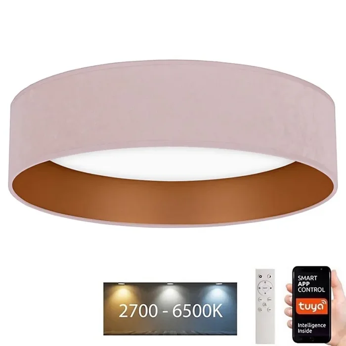 Brilagi – Dimmbare LED-Deckenleuchte VELVET SMART LED/24W/230V d. 45 cm 2700-6500K Wi-Fi Tuya rosa/golden + Fernbedienung Kracherpreis