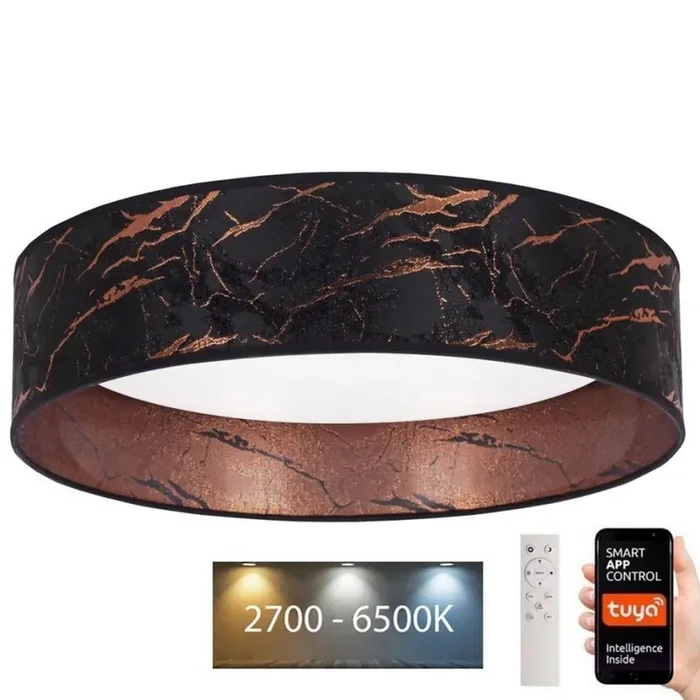 Brilagi – Dimmbare LED-Deckenleuchte VELVET SMART LED/36W/230V d 55 cm 2700-6500K Wi-Fi Tuya schwarz/kupfern + Fernbedienung Günstig