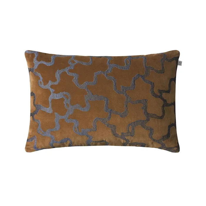 Chand Kissenbezug 40×60 cm, Cognacfarben / Meeresblau Top-Seller