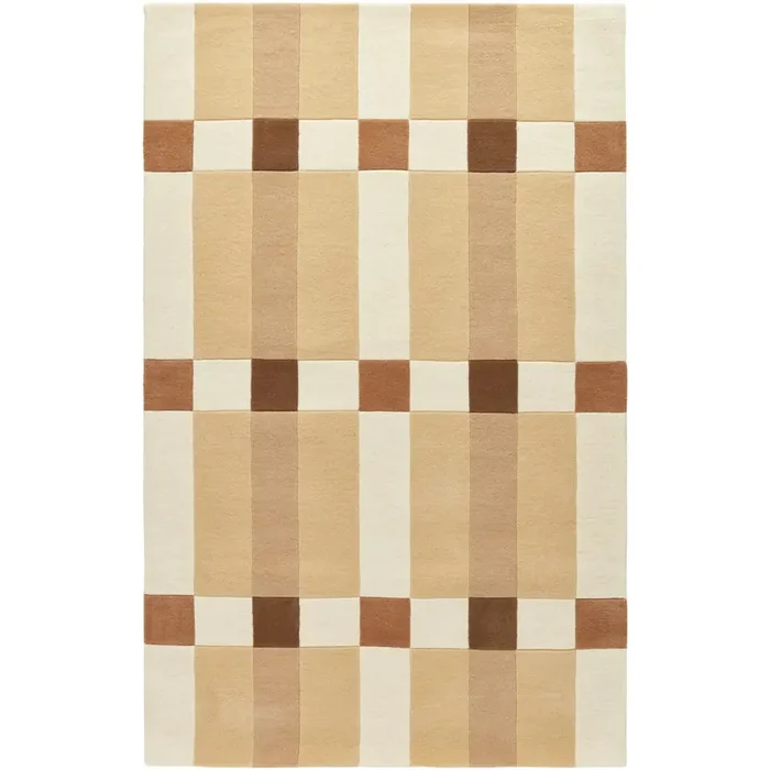 Checks Wollteppich Beige, 250×350 cm Zertifiziert