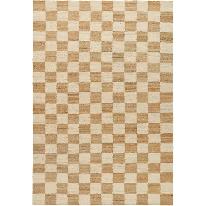 Chess Teppich Natural Jute / Altweiß, 180×270 cm Expressversand