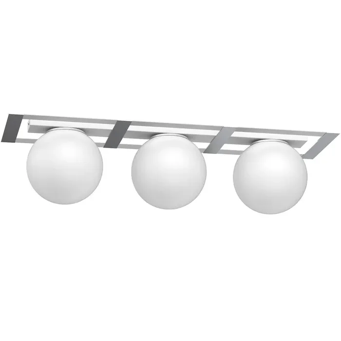 Deckenlampe Glaskugeln Metall in Chrom Weiß E27 L:70 cm Heute Kaufen