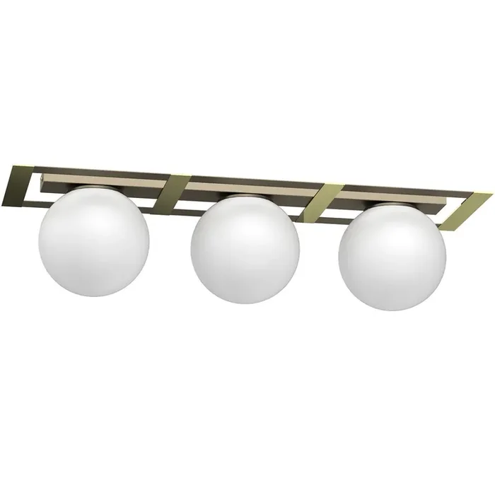 Deckenlampe Glaskugeln Metall in Gold Weiß E27 L:70 cm Solange Der Vorrat Reicht