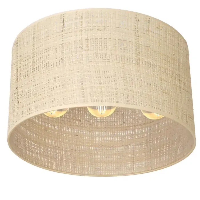 Deckenlampe Rattan Metall Ø40 cm E27 Loft Schwarz Natur Online Kaufen