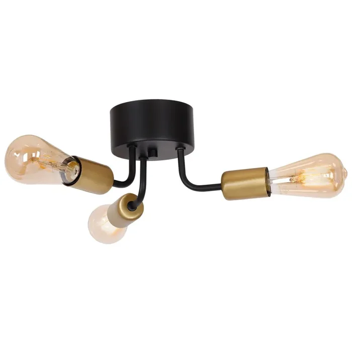Deckenlampe Schwarz E27 Retro Metall 3 flammig Saisonangebot