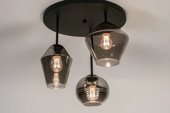 Deckenleuchte 31036 – Rauchglas Ø 45cm- Zusammengestellter Artikel – Ausstellungsraum 0.36 Geprüft