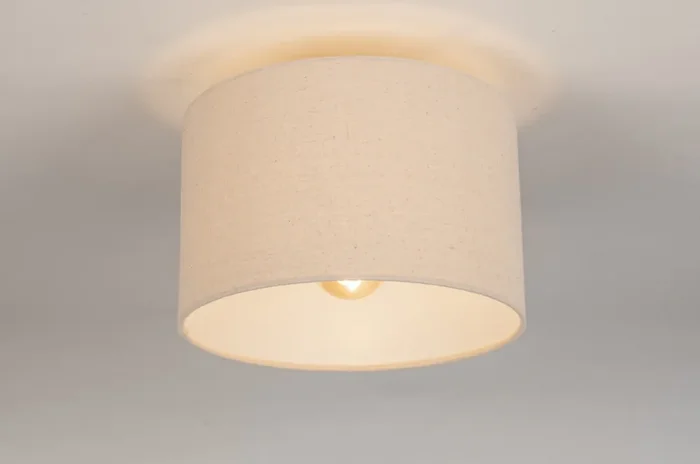 Deckenleuchte 31445 – Ø 25cm – Beige Leinen – Zusammengestellter Artikel Top-Angebot