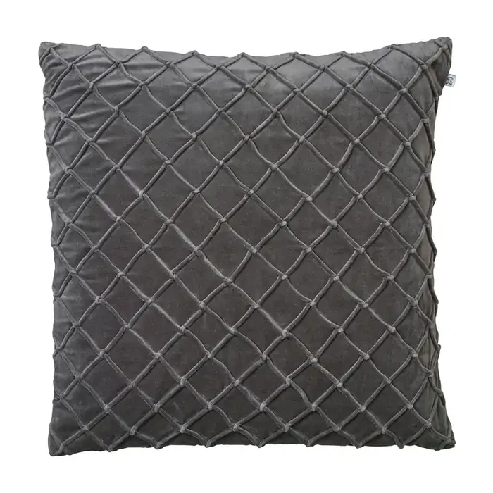 Deva Velvet Kissenbezug 50x50cm, Grau Schneller Versand