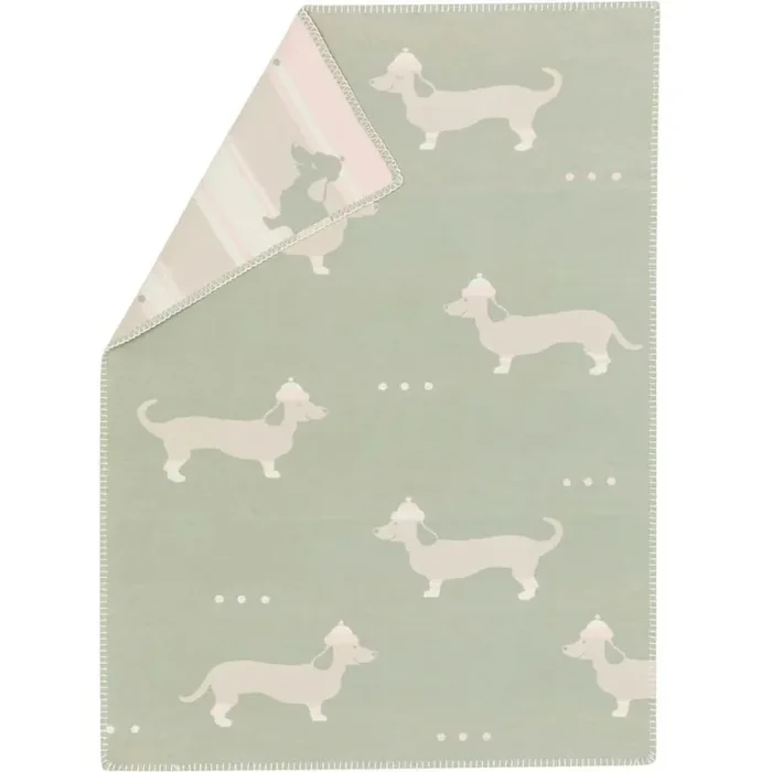 Direkt Vom Hersteller Lena Babydecke 75×100 cm Dachshund, Light Green