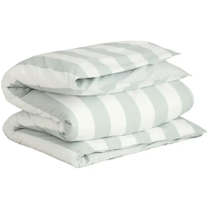 Direkt Vom Hersteller Percale Stripe Bettdeckenbezug 150×210 cm, Clay Green