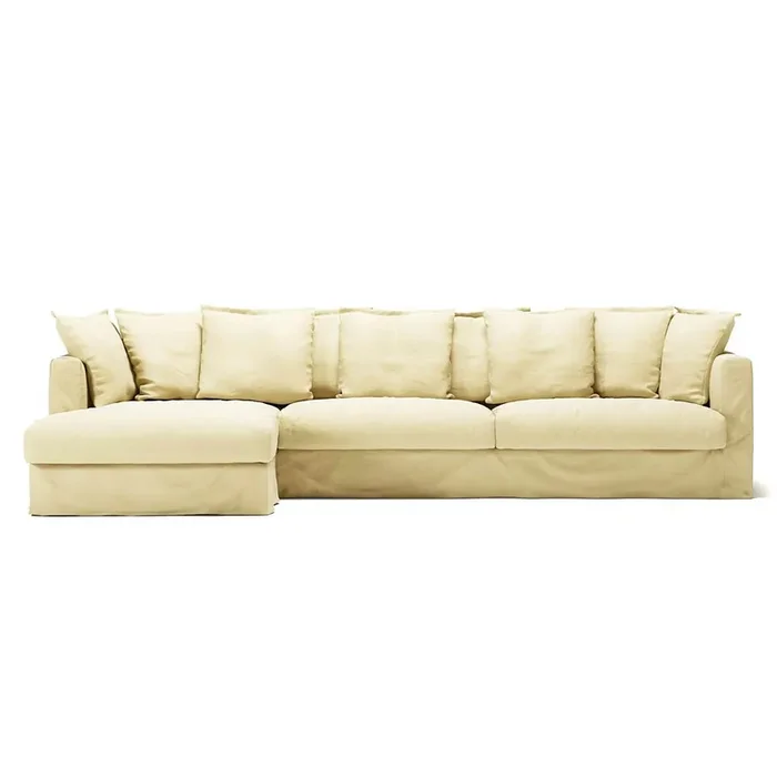 Direktkauf Bezug Für Le Grand Air 3-Sitzer-Sofa Leinen Liege Links, Morning Glow