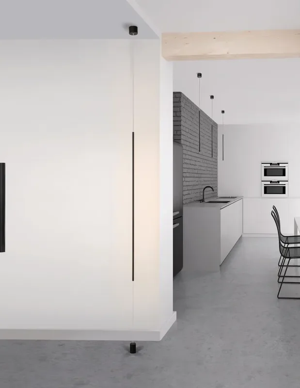 Echt Nova Luce ELETTRA LED Pendelleuchte Schwarz 20W Warmweiss 300x7cm 9088109