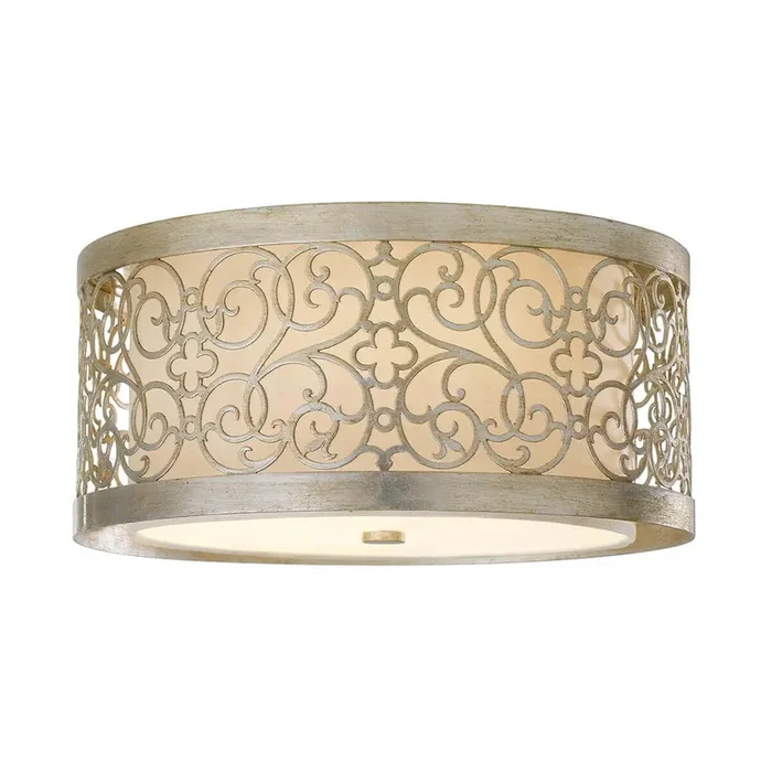 Elstead Arabesque Deckenleuchte E27 2-fach Blattsilber Patina Ausverkauf