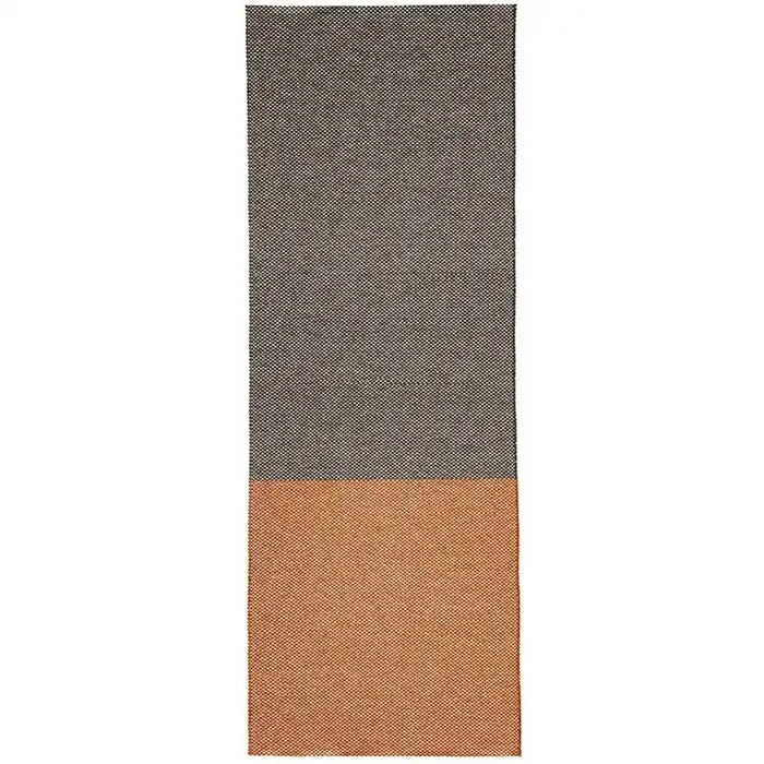 Exklusiv Moor Teppich 70×200 cm, Schwarz / Terracotta