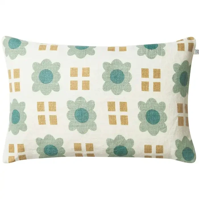 Geld-Zurück-Garantie Lalit Kissenbezug 50×50 cm, Aqua / Khaki