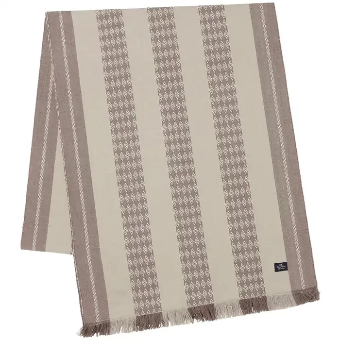 Gleich Bestellen Jacquard Striped Table Runner 250×50 cm, White/Beige