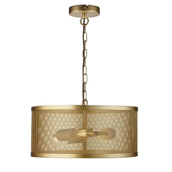 Gratis Versand Hängelampe Metall Mesh Ø 45 cm rund 3x E27 in Gold