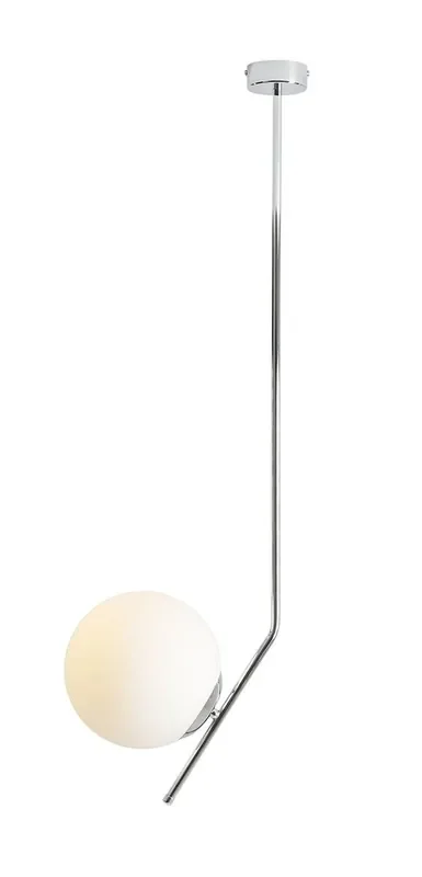 Große Deckenlampe Glas Metall in Chrom Kugel H:95 cm E27 Aktuell