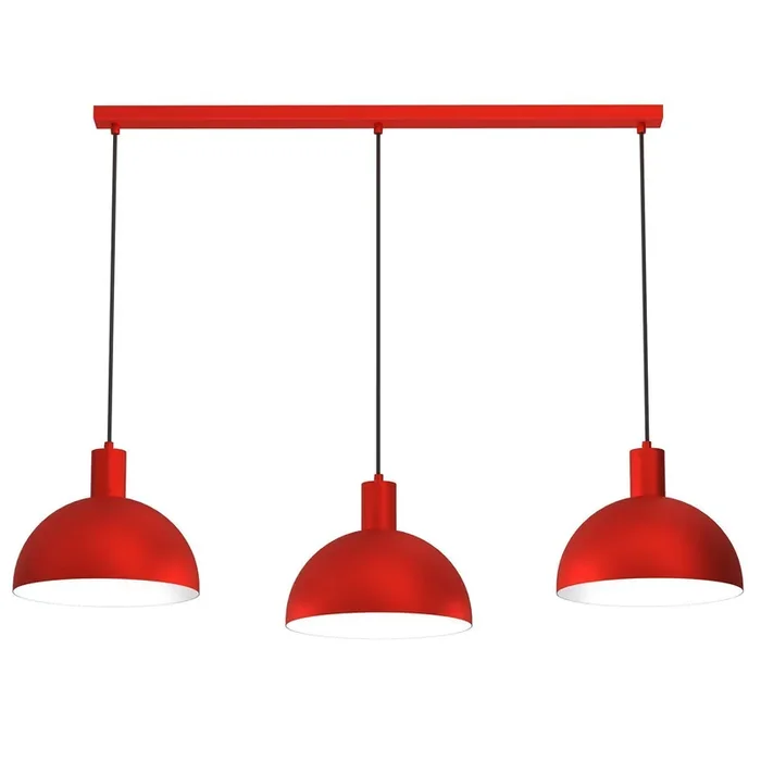 Hängelampe Rot Metall L:114 cm 3-flammig Loft dekorativ Super-Preis