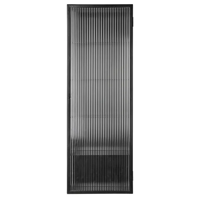 Haze Wandschrank Wellig Glas 35×100 cm, Schwarz Super-Preis