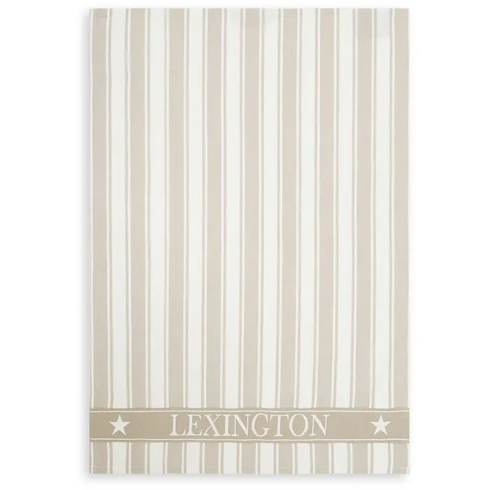 Icons Twill Waffle Striped Geschirrtuch, Beige Expressversand