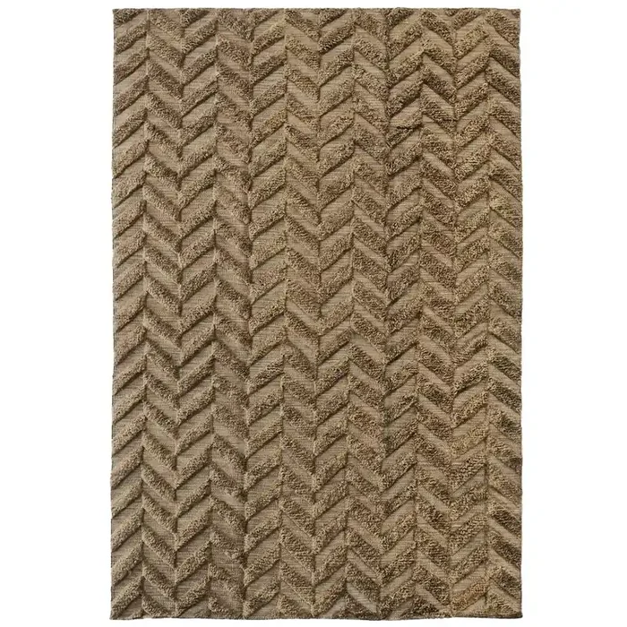Jetzt Kaufen Herringbone Wollteppich 250×350 cm, Braun