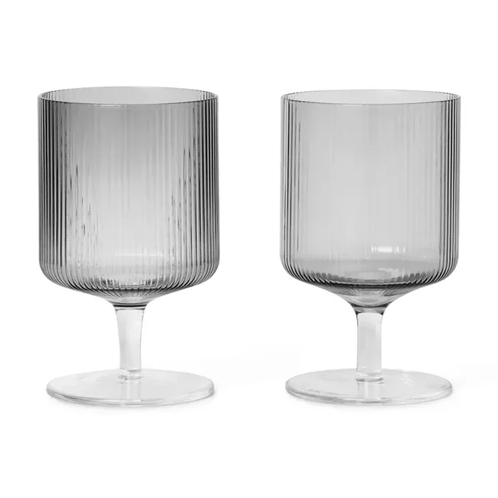 Jetzt Zugreifen Ripple Wine Glass 2 pcs. Weinglas 2-er Set Smoked Grey